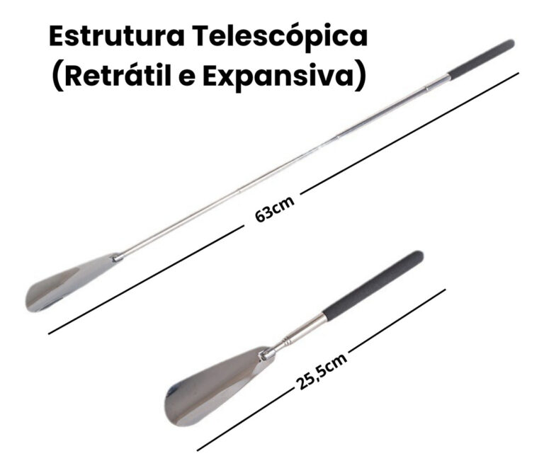 Calçadeira De Sapatos E Tênis Telescópica Retrátil Aço Inóx Tomóvi (2)
