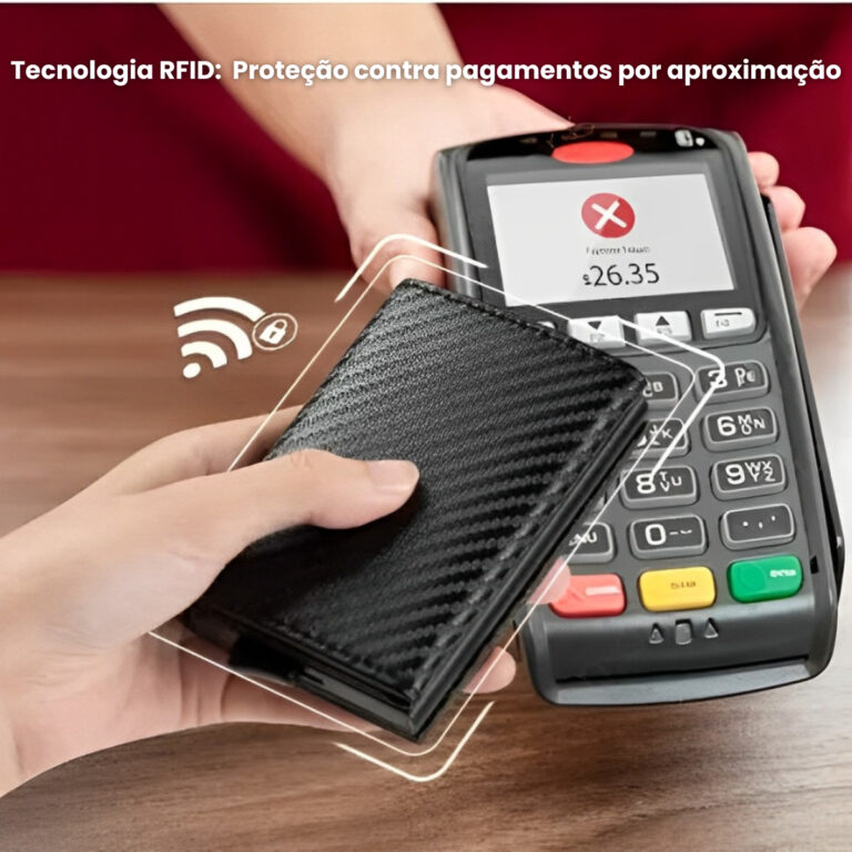 Carteira Antifurto Com Sistema Rfid Slim Efeito Fibra De Carbono Tomóvi (2)