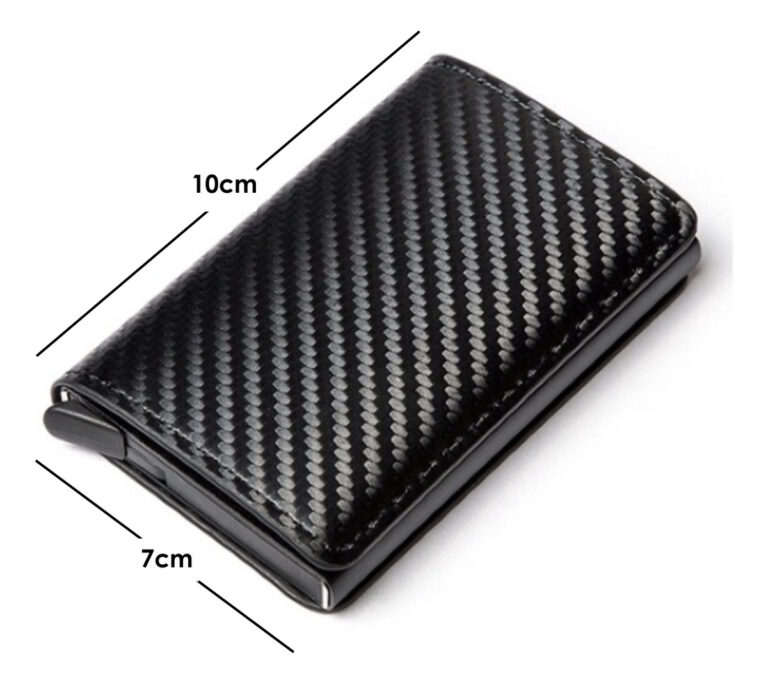 Carteira Antifurto Com Sistema Rfid Slim Efeito Fibra De Carbono Tomóvi (3)