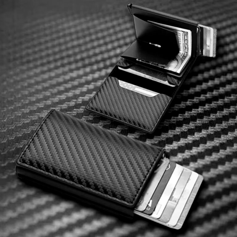 Carteira Antifurto Com Sistema Rfid Slim Efeito Fibra De Carbono Tomóvi (4)