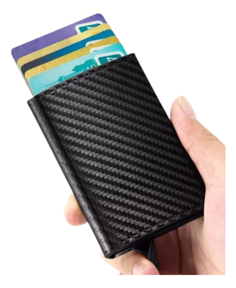 Carteira Antifurto Com Sistema Rfid Slim Efeito Fibra De Carbono Tomóvi