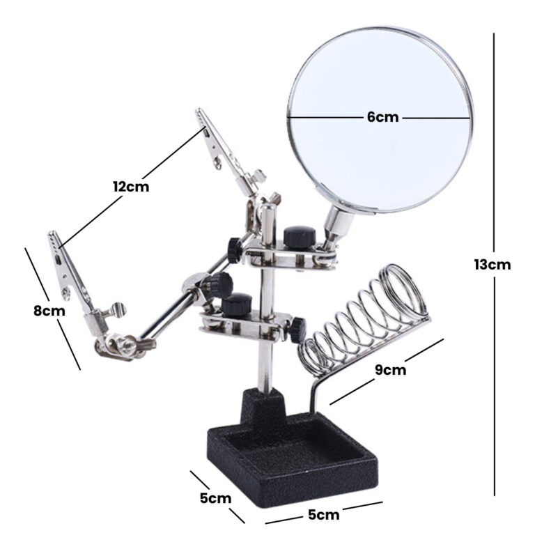 Lupa Para Solda Com Garras E Suporte Para Ferro Solda Braço Articulável Tomóvi (4)
